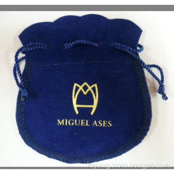 Blue Velvet Pouch for Packaging Jewelry